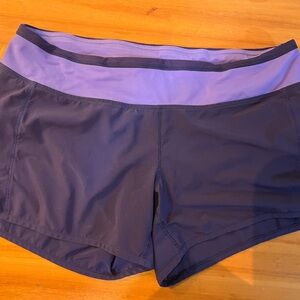 Lululemon Athletica Women’s Speed Ups Purple and Blue Athletic Shorts 4” inseam